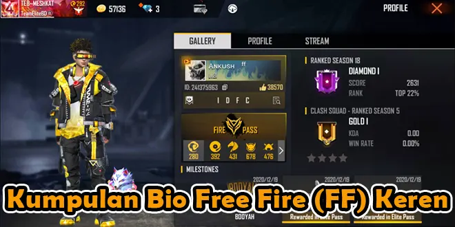 Kumpulan Bio Free Fire (FF) Keren