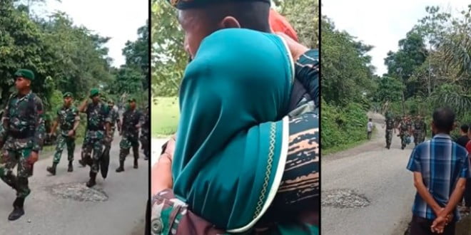 Pertemuan Haru Seorang Prajurit Keluar Formasi Barisan Tentara Saat Lihat Ibu di Tepi Jalan